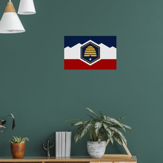 Canvas Print with Flag of Utah, USA (Woonkamer 1)