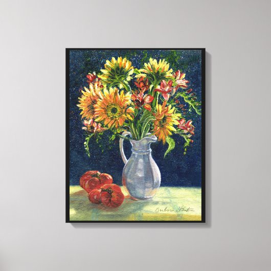 Canvas Print " zonnebloemen en tomaten " (Voorkant)