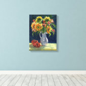 Canvas Print " zonnebloemen en tomaten " (Insitu (Houten vloer))