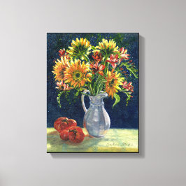Canvas Print " zonnebloemen en tomaten "