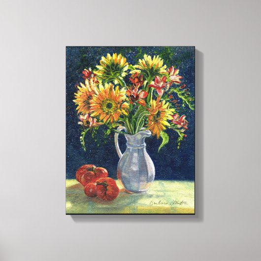 Canvas Print " zonnebloemen en tomaten " (Voorkant)