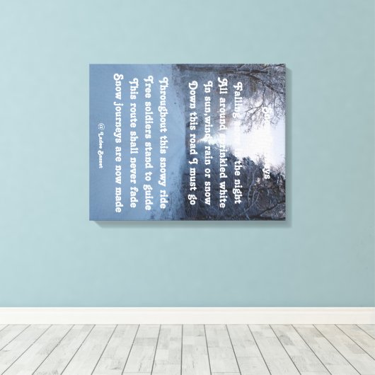 Canvas printgedicht sneeuwreis op ladee basset (Insitu (Houten vloer))