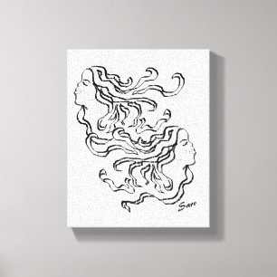Canvas: Punt draaien in de wind Canvas Afdruk