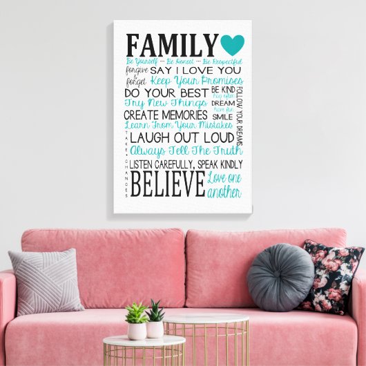 Canvas Regels voor gezinnen (Insitu (Woonkamer))