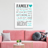 Canvas Regels voor gezinnen Afdruk (Insitu (Woonkamer))