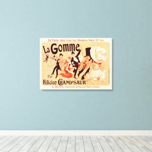 Canvas Reproductie Frans poster Afdruk (Insitu (Houten vloer))