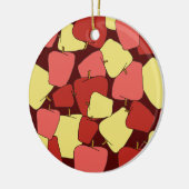 Canvas rode en gele appels keramisch ornament (Links)