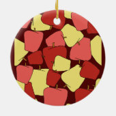Canvas rode en gele appels keramisch ornament (Achterkant)