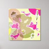 canvas roze koeien afdruk (Voorkant)