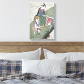 Canvas Samurai op Paard Japans Woodblock Print (Insitu (Slaapkamer))