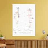 Canvas Schematic Chinese Meridians Musculatuur Afdruk (Insitu (Woonkamer))