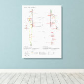 Canvas Schematische Chinese Meridianen Spierstelse Afdruk (Insitu (Houten vloer))