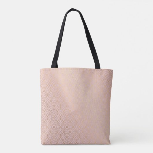 Canvas Shopper Bag Roos Gold Geometric Tote Bag (Achterkant)