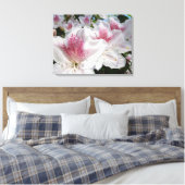 Canvas Sierkunst Roze Witte Azalea Bloemen Afdruk (Insitu (Slaapkamer))