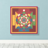 CANVAS SQUARE - Mandala van de 5 elementen (Insitu (Houten vloer))