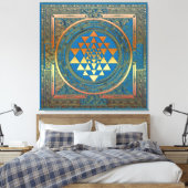Canvas Sri Yantra Yoga Meditation India Symbool he (Insitu (Slaapkamer))