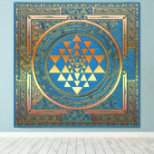 Canvas Sri Yantra Yoga Meditation India Symbool he (Insitu (Houten vloer))