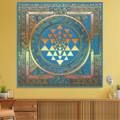 Canvas Sri Yantra Yoga Meditation India Symbool he (Insitu (Woonkamer))