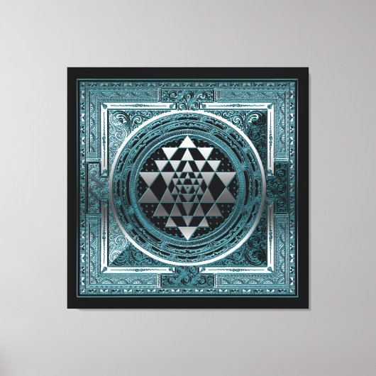 Canvas Sri Yantra Yoga Meditation India Symbool he (Voorkant)