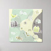 canvas stad grijstinten (Voorkant)