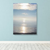 Canvas - Sunset over Pacific Ocean Afdruk (Insitu (Houten vloer))