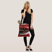 Canvas tas Abstract Rood Wit Zwart (Op model)