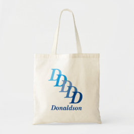 Canvas tas - Achternaam en letters in blauw