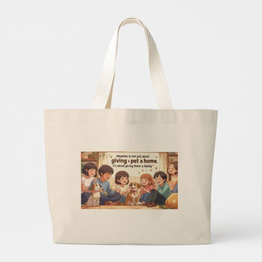 Canvas tas-Adoptie Tas Ba "Een huisdier een gezin  (Achterkant)