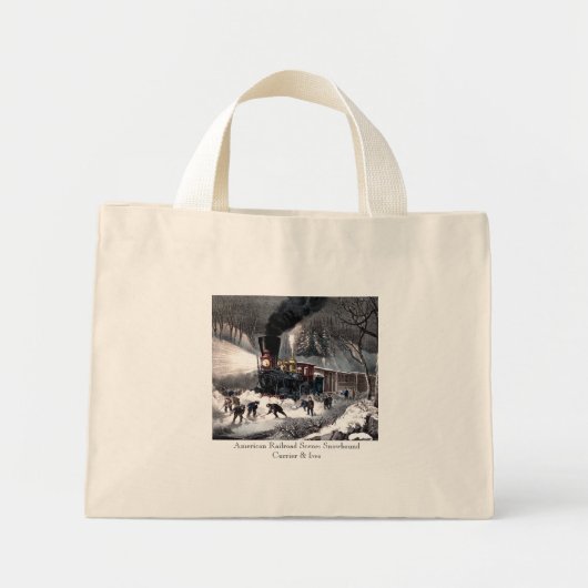 canvas tas - American Railroad Scene : Snowbound (Voorkant)