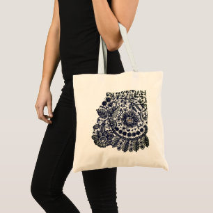 CANVAS TAS ANTIEK LACE PATROON CUSTOM NAME