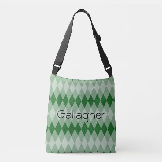 Canvas tas (ao) - Argyle Patroon met Naam (Voorkant)