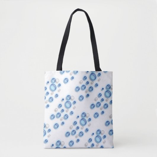 Canvas tas (ao) - Blauwe bubbels (Voorkant)