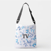 Canvas tas (ao) - Blauwe Initialen (Voorkant)