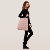 Canvas tas (ao) - geweven rooster in Pinks (Op model)