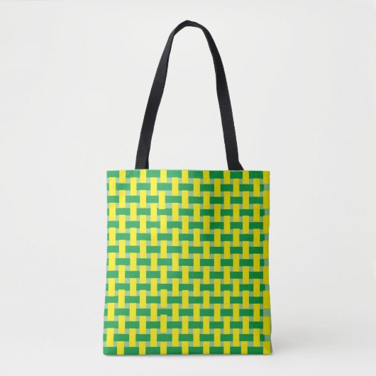 Canvas tas (ao) - Groen en Geel Weefsel (Voorkant)