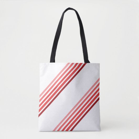 Canvas tas (ao) - tinten van rode diagonale strepe (Voorkant)