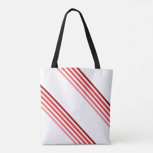 Canvas tas (ao) - tinten van rode diagonale strepe (Achterkant)