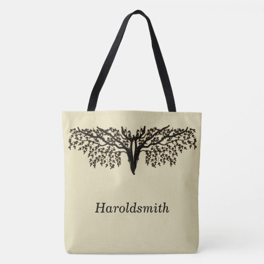 Canvas tas (ao) - Truiende takken met naam (Voorkant)