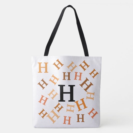 Canvas tas (ao) - Tumble Letters in Browns (Voorkant)