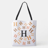 Canvas tas (ao) - Tumble Letters in Browns (Achterkant)