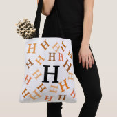 Canvas tas (ao) - Tumble Letters in Browns (Dichtbij)