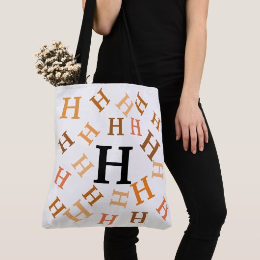 Canvas tas (ao) - Tumble Letters in Browns (Dichtbij)