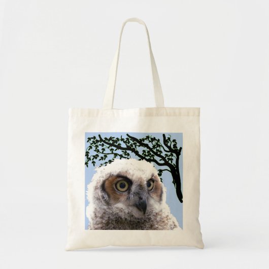 Canvas tas - Baby Owl Portret (Voorkant)