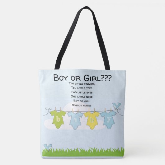 Canvas tas Babydouche Moederschap Gift Bag Boy Gir (Voorkant)