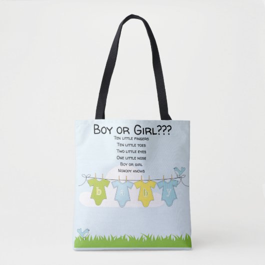 Canvas tas Babydouche Moederschap Gift Bag Boy Gir (Voorkant)