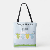 Canvas tas Babydouche Moederschap Gift Bag Boy Gir (Achterkant)