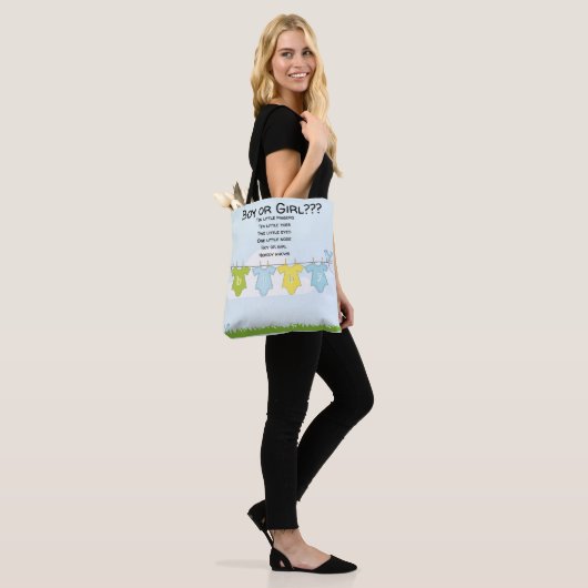 Canvas tas Babydouche Moederschap Gift Bag Boy Gir (Op model)
