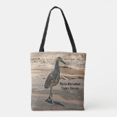 canvas tas, "BARE-THROATED TIGER HERON" SHOREBIRD Tote Bag (Achterkant)