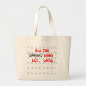 canvas tas beige Alle tekens Stemafbeelding (Voorkant)