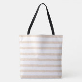 Canvas tas Beige & White Stripe (Voorkant)